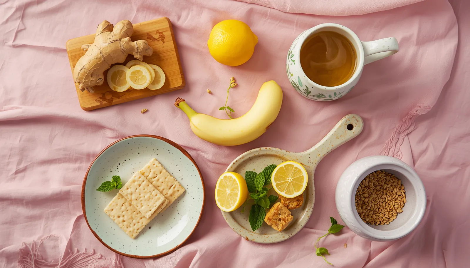 Alimentos para aliviar náuseas en el embarazo: jengibre, limón, galletas, plátano y menta