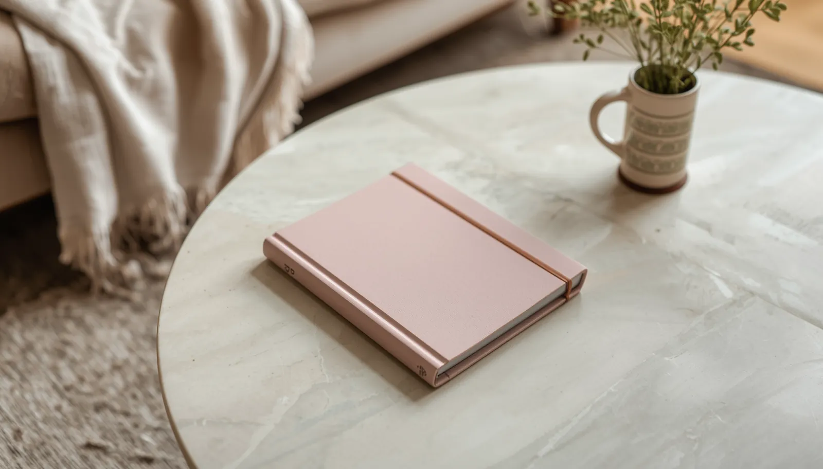 Diario del embarazo abierto con notas escritas a mano, ecografía y recuerdos del bebé